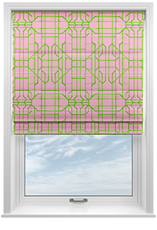 Bamboo Candy, Green Pink - Twist&Fit Roman Blind